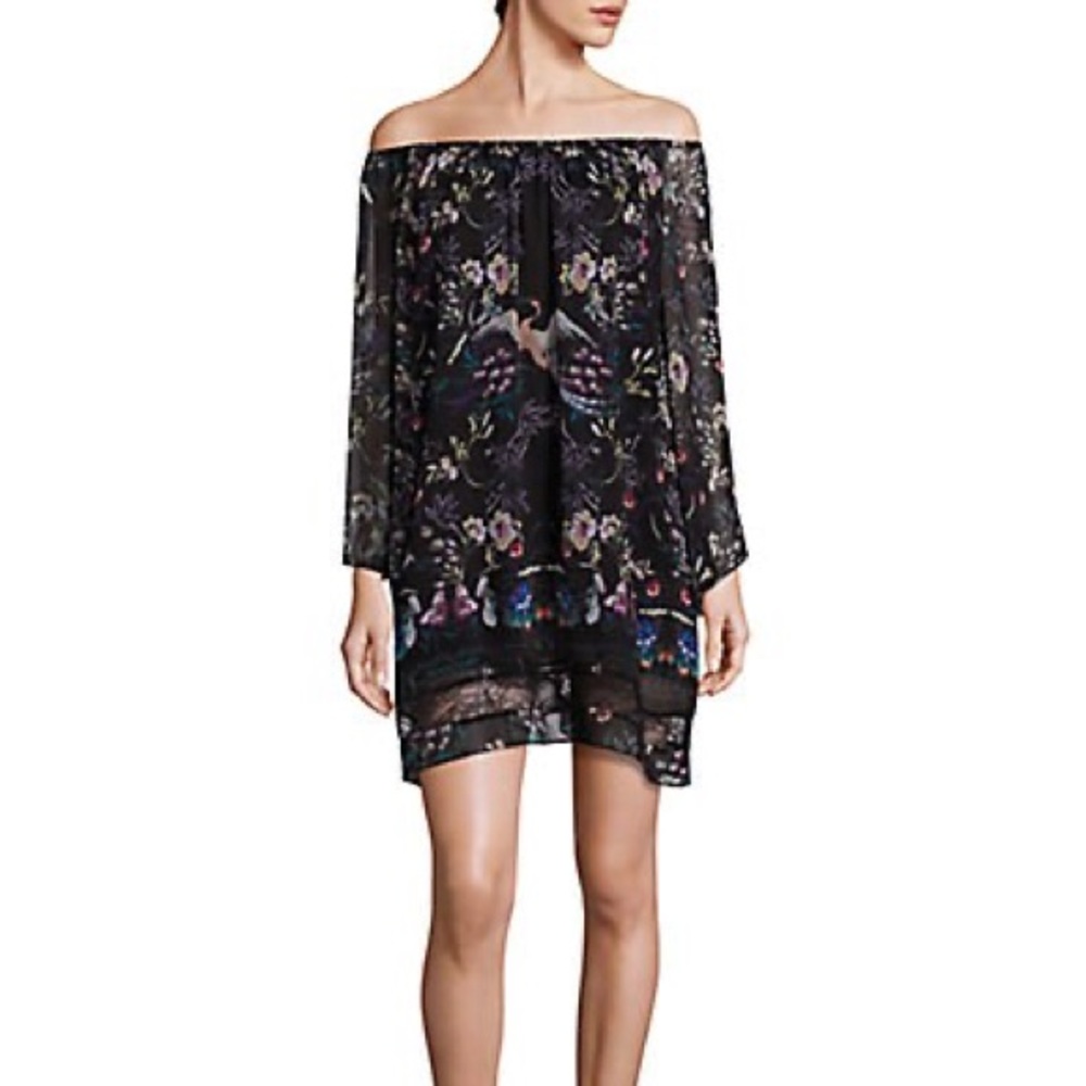 Alice + Olivia Cari off-the-shoulder floral- print dress (Mythical garden)